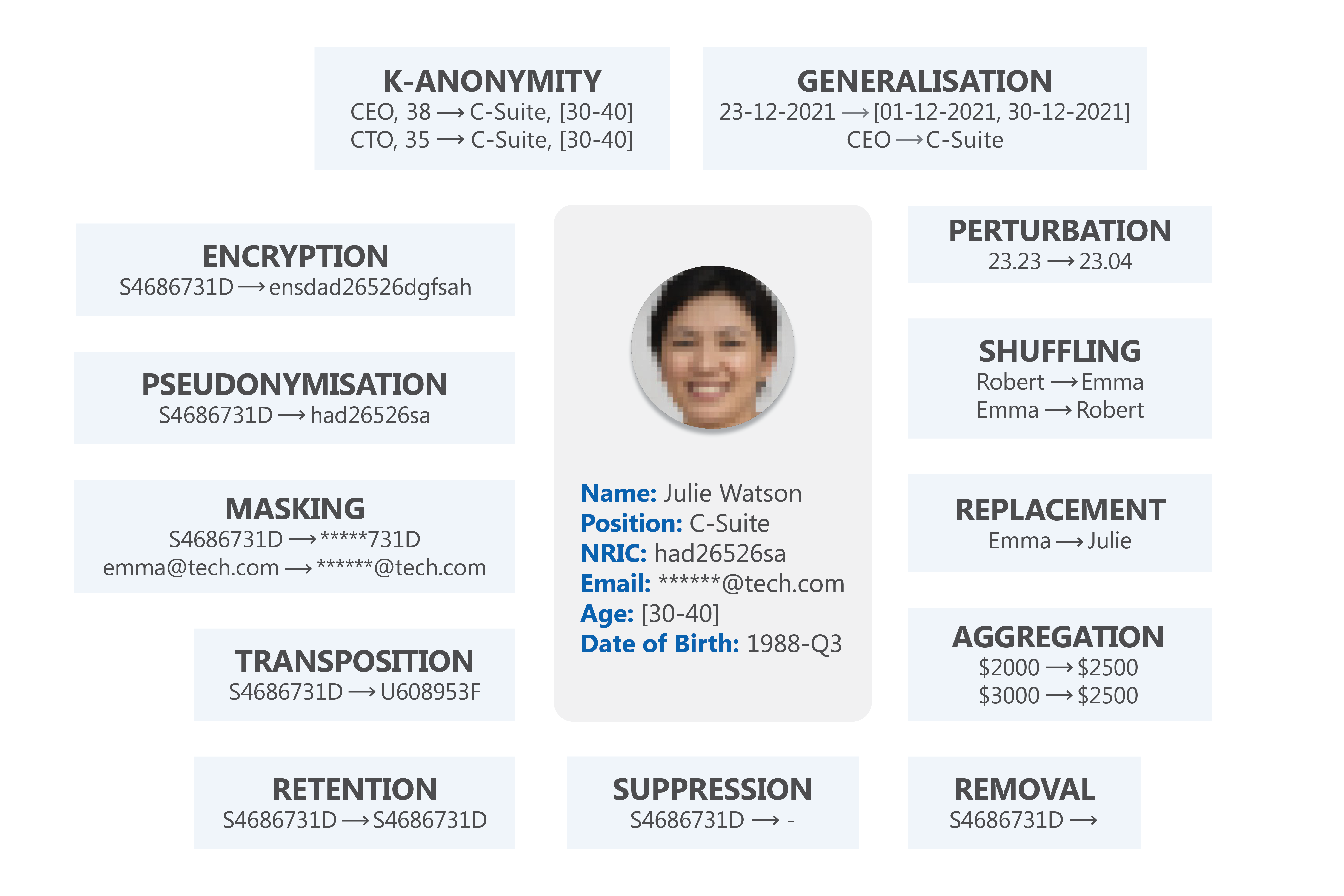 Fig 2: The Tabular Anonymisation modules provided by Cloak